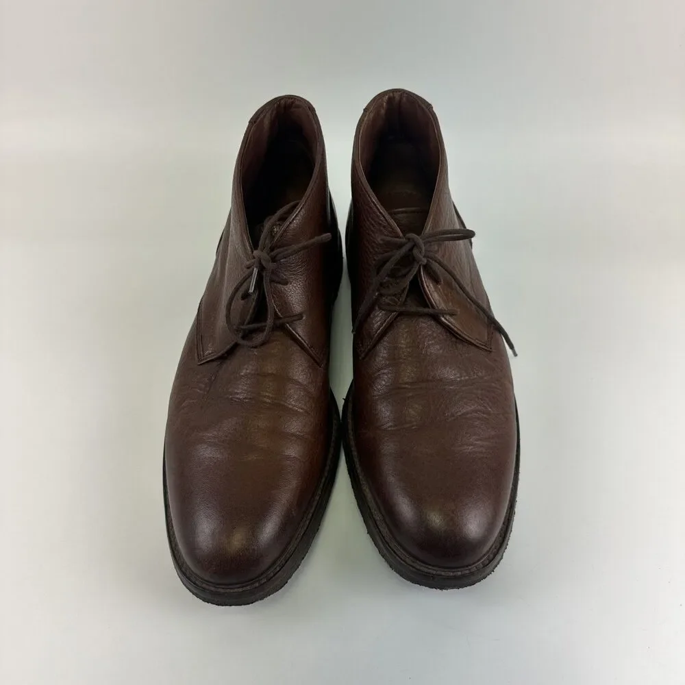 Johnston And Murphy Chukka Boot Brown Pebbled Leather LaceUp Crepe Sole Men 11.5